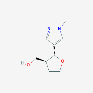rac-[(2R,3S)-2-(1-methyl-1H-pyrazol-4-yl)oxolan-3-yl]methanol, trans - 1969287-52-2