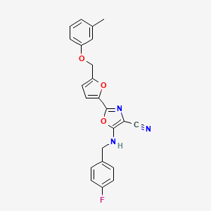 5-{[(4-fluorophenyl)methyl]amino}-2-{5-[(3-methylphenoxy)methyl]furan-2-yl}-1,3-oxazole-4-carbonitrile - 931749-11-0