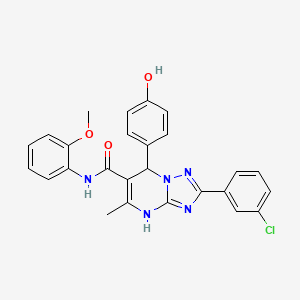 2-(3-chlorophenyl)-7-(4-hydroxyphenyl)-N-(2-methoxyphenyl)-5-methyl-4,7-dihydro-[1,2,4]triazolo[1,5-a]pyrimidine-6-carboxamide - 539834-72-5