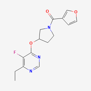 (3-((6-Ethyl-5-fluoropyrimidin-4-yl)oxy)pyrrolidin-1-yl)(furan-3-yl)methanone - 2034362-24-6