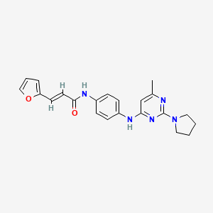 (E)-3-(furan-2-yl)-N-(4-((6-methyl-2-(pyrrolidin-1-yl)pyrimidin-4-yl)amino)phenyl)acrylamide - 1251711-28-0
