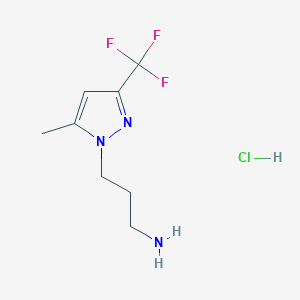 3-[5-Methyl-3-(trifluoromethyl)-1H-pyrazol-1-yl]propan-1-amine hydrochloride - 1432036-19-5