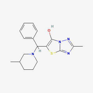 2-Methyl-5-((3-methylpiperidin-1-yl)(phenyl)methyl)thiazolo[3,2-b][1,2,4]triazol-6-ol - 851808-95-2