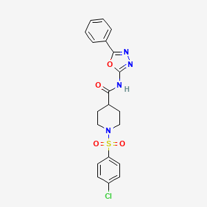 1-(4-chlorobenzenesulfonyl)-N-(5-phenyl-1,3,4-oxadiazol-2-yl)piperidine-4-carboxamide - 870987-02-3