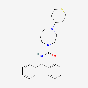 N-(diphenylmethyl)-4-(thian-4-yl)-1,4-diazepane-1-carboxamide - 2034558-14-8