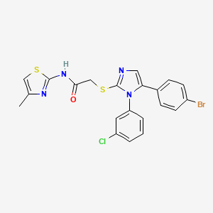 2-((5-(4-bromophenyl)-1-(3-chlorophenyl)-1H-imidazol-2-yl)thio)-N-(4-methylthiazol-2-yl)acetamide - 1226441-90-2