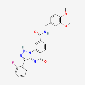 N-(3,4-dimethoxybenzyl)-3-(2-fluorophenyl)-5-oxo-4,5-dihydro-[1,2,3]triazolo[1,5-a]quinazoline-8-carboxamide - 1031596-10-7