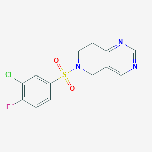 6-((3-Chloro-4-fluorophenyl)sulfonyl)-5,6,7,8-tetrahydropyrido[4,3-d]pyrimidine - 1797085-60-9