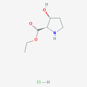 Ethyl 3-hydroxypyrrolidine-2-carboxylate hydrochloride, cis - 51814-20-1