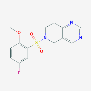 6-(5-fluoro-2-methoxybenzenesulfonyl)-5H,6H,7H,8H-pyrido[4,3-d]pyrimidine - 1797870-78-0