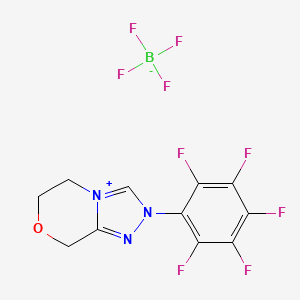 2-(Perfluorophenyl)-2,5,6,8-tetrahydro-[1,2,4]triazolo[3,4-c][1,4]oxazin-4-ium tetrafluoroborate - 1352035-31-4