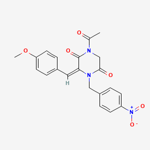 (3E)-1-acetyl-3-[(4-methoxyphenyl)methylidene]-4-[(4-nitrophenyl)methyl]piperazine-2,5-dione - 551930-75-7