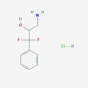 3-Amino-1,1-difluoro-1-phenylpropan-2-ol;hydrochloride - 2416236-62-7