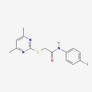 2-((4,6-Dimethyl-2-pyrimidinyl)sulfanyl)-N-(4-iodophenyl)acetamide - 298217-99-9