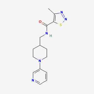 4-methyl-N-((1-(pyridin-3-yl)piperidin-4-yl)methyl)-1,2,3-thiadiazole-5-carboxamide - 2034378-43-1