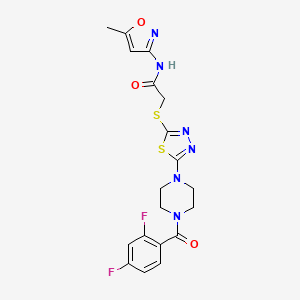 2-((5-(4-(2,4-difluorobenzoyl)piperazin-1-yl)-1,3,4-thiadiazol-2-yl)thio)-N-(5-methylisoxazol-3-yl)acetamide - 1172382-25-0