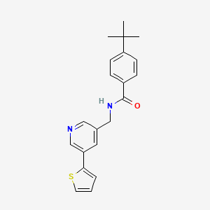 4-(tert-butyl)-N-((5-(thiophen-2-yl)pyridin-3-yl)methyl)benzamide - 2034410-71-2