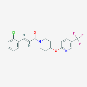 (E)-3-(2-chlorophenyl)-1-(4-((5-(trifluoromethyl)pyridin-2-yl)oxy)piperidin-1-yl)prop-2-en-1-one - 1421587-29-2