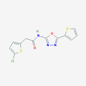 2-(5-chlorothiophen-2-yl)-N-(5-(thiophen-2-yl)-1,3,4-oxadiazol-2-yl)acetamide - 921840-82-6