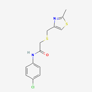 N-(4-chlorophenyl)-2-(((2-methylthiazol-4-yl)methyl)thio)acetamide - 942005-86-9