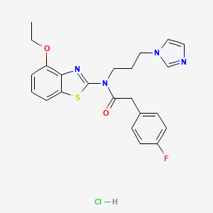 N-(3-(1H-imidazol-1-yl)propyl)-N-(4-ethoxybenzo[d]thiazol-2-yl)-2-(4-fluorophenyl)acetamide hydrochloride - 1216521-02-6