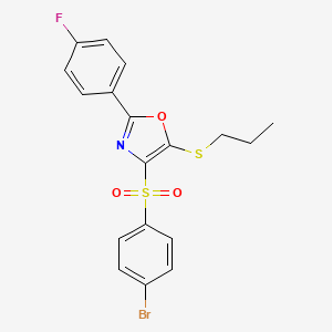 4-((4-Bromophenyl)sulfonyl)-2-(4-fluorophenyl)-5-(propylthio)oxazole - 850927-49-0