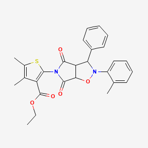 ethyl 4,5-dimethyl-2-[2-(2-methylphenyl)-4,6-dioxo-3-phenyl-hexahydro-2H-pyrrolo[3,4-d][1,2]oxazol-5-yl]thiophene-3-carboxylate - 1005093-75-3