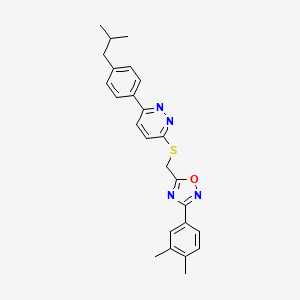 3-({[3-(3,4-DIMETHYLPHENYL)-1,2,4-OXADIAZOL-5-YL]METHYL}SULFANYL)-6-[4-(2-METHYLPROPYL)PHENYL]PYRIDAZINE - 1113108-36-3