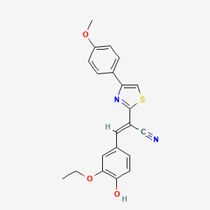 (2E)-3-(3-ethoxy-4-hydroxyphenyl)-2-[4-(4-methoxyphenyl)-1,3-thiazol-2-yl]prop-2-enenitrile - 330179-72-1