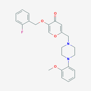 5-[(2-fluorophenyl)methoxy]-2-{[4-(2-methoxyphenyl)piperazin-1-yl]methyl}-4H-pyran-4-one - 898421-28-8