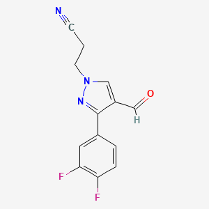 3-[3-(3,4-difluorophenyl)-4-formyl-1H-pyrazol-1-yl]propanenitrile - 956984-73-9