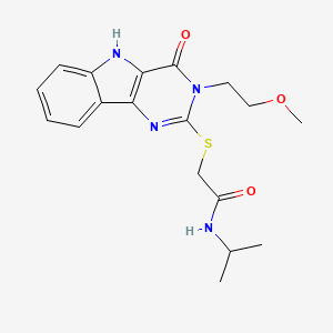 2-{[3-(2-methoxyethyl)-4-oxo-3H,4H,5H-pyrimido[5,4-b]indol-2-yl]sulfanyl}-N-(propan-2-yl)acetamide - 888434-23-9