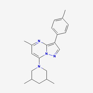 3,5-Dimethyl-1-[5-methyl-3-(4-methylphenyl)pyrazolo[1,5-a]pyrimidin-7-yl]piperidine - 890612-51-8