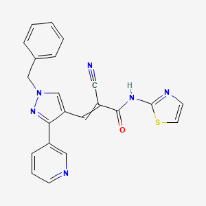 3-[1-benzyl-3-(pyridin-3-yl)-1H-pyrazol-4-yl]-2-cyano-N-(1,3-thiazol-2-yl)prop-2-enamide - 1007187-86-1