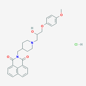 3-({1-[2-hydroxy-3-(4-methoxyphenoxy)propyl]piperidin-4-yl}methyl)-3-azatricyclo[7.3.1.0^{5,13}]trideca-1(12),5,7,9(13),10-pentaene-2,4-dione hydrochloride - 473567-13-4