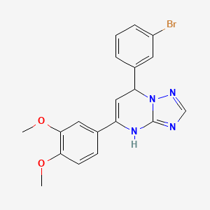 7-(3-Bromophenyl)-5-(3,4-dimethoxyphenyl)-4,7-dihydro-[1,2,4]triazolo[1,5-a]pyrimidine - 459418-29-2