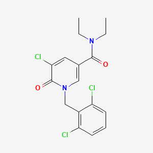 5-chloro-1-(2,6-dichlorobenzyl)-N,N-diethyl-6-oxo-1,6-dihydro-3-pyridinecarboxamide - 339024-04-3