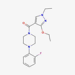 1-(3-ethoxy-1-ethyl-1H-pyrazole-4-carbonyl)-4-(2-fluorophenyl)piperazine - 1014049-63-8