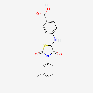 4-{[3-(3,4-Dimethylphenyl)-2,4-dioxo-1,3-thiazolidin-5-yl]amino}benzoic acid - 1008931-93-8