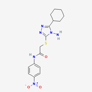 2-[(4-amino-5-cyclohexyl-4H-1,2,4-triazol-3-yl)sulfanyl]-N-(4-nitrophenyl)acetamide - 898624-45-8
