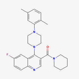 (4-(4-(2,5-Dimethylphenyl)piperazin-1-yl)-6-fluoroquinolin-3-yl)(piperidin-1-yl)methanone - 1326905-91-2