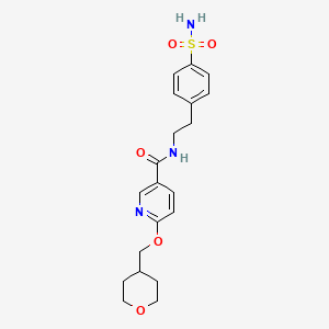 6-[(oxan-4-yl)methoxy]-N-[2-(4-sulfamoylphenyl)ethyl]pyridine-3-carboxamide - 2034616-20-9