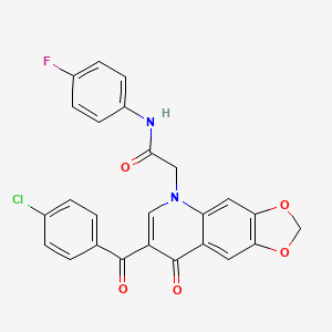 2-[7-(4-chlorobenzoyl)-8-oxo-2H,5H,8H-[1,3]dioxolo[4,5-g]quinolin-5-yl]-N-(4-fluorophenyl)acetamide - 888413-90-9