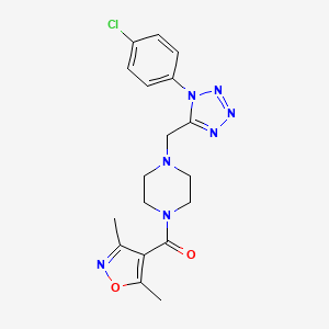 (4-((1-(4-chlorophenyl)-1H-tetrazol-5-yl)methyl)piperazin-1-yl)(3,5-dimethylisoxazol-4-yl)methanone - 1049387-64-5
