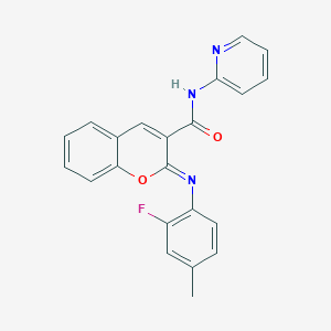 (2Z)-2-[(2-fluoro-4-methylphenyl)imino]-N-(pyridin-2-yl)-2H-chromene-3-carboxamide - 1327182-03-5