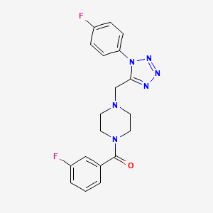 (3-fluorophenyl)(4-((1-(4-fluorophenyl)-1H-tetrazol-5-yl)methyl)piperazin-1-yl)methanone - 1040650-39-2
