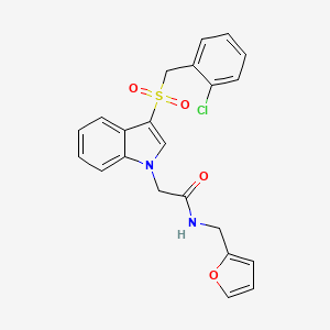 2-(3-((2-chlorobenzyl)sulfonyl)-1H-indol-1-yl)-N-(furan-2-ylmethyl)acetamide - 894029-84-6