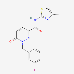 1-(3-fluorobenzyl)-N-(4-methylthiazol-2-yl)-6-oxo-1,6-dihydropyridazine-3-carboxamide - 1040664-35-4