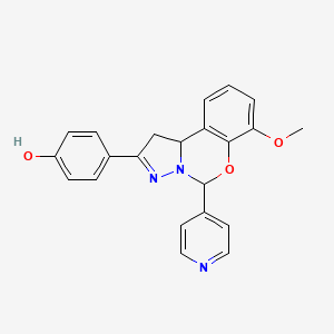 4-(7-methoxy-5-(pyridin-4-yl)-5,10b-dihydro-1H-benzo[e]pyrazolo[1,5-c][1,3]oxazin-2-yl)phenol - 941942-01-4