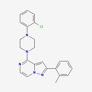 1-(2-chlorophenyl)-4-[2-(2-methylphenyl)pyrazolo[1,5-a]pyrazin-4-yl]piperazine - 1326862-78-5